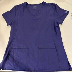 Med Couture GRAPE 🍇 purple V-Neck Scrub Top LOT of 5 tops all sz Medium